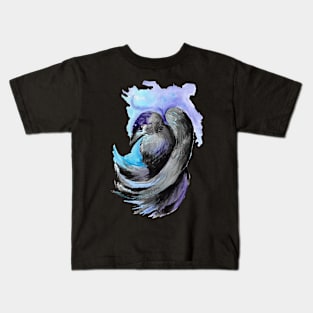 watercolour raven artwork - gothic art and designs Kids T-Shirt